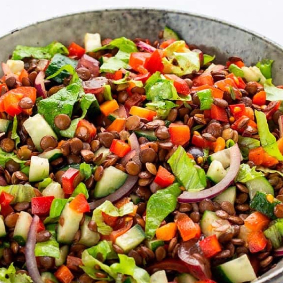 Ensalada lentejas jamón york Ensalada lentejas jamón york