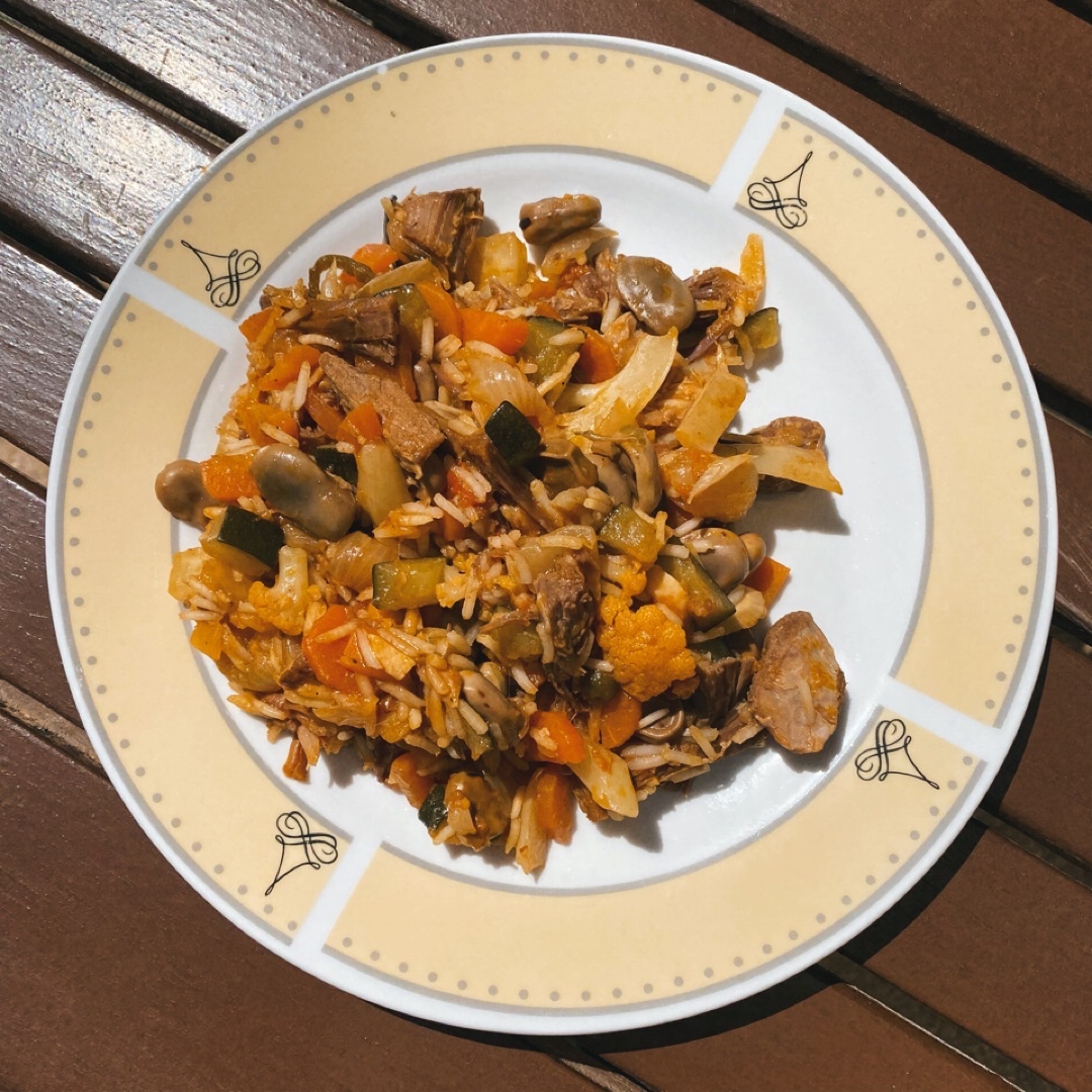 Arroz con verduras y ternera Arroz con verduras y ternera