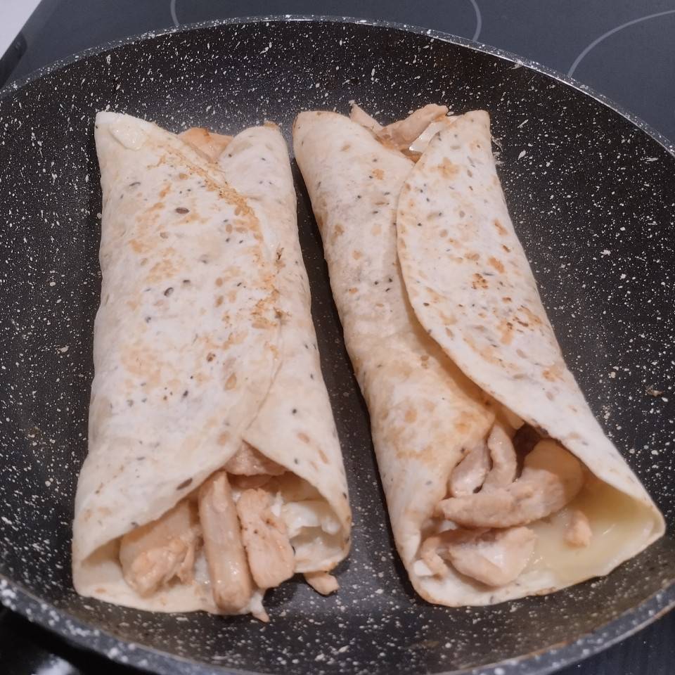 Fajita de pechuga de pavo, claras y queso