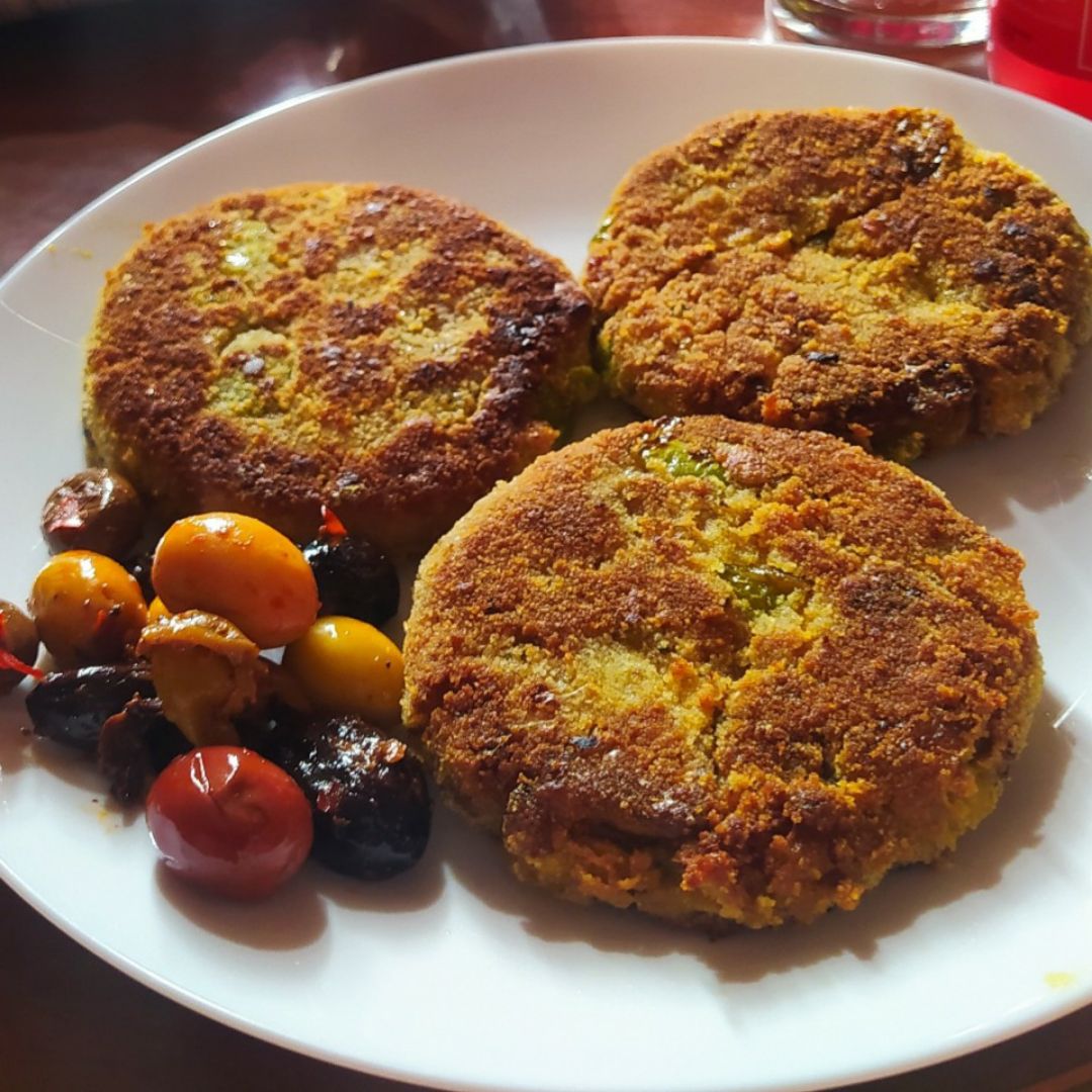 Hamburguesas vegetarianas de alubias rojas y garbanzos Hamburguesas vegetarianas de alubias rojas y garbanzos