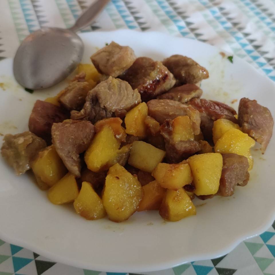 Pavo con manzana al curry Pavo con manzana al curry
