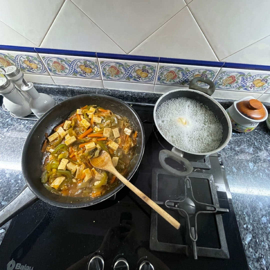 Noodles de arroz con verduras y tofu Paso 2 Noodles de arroz con verduras y tofu Paso 2