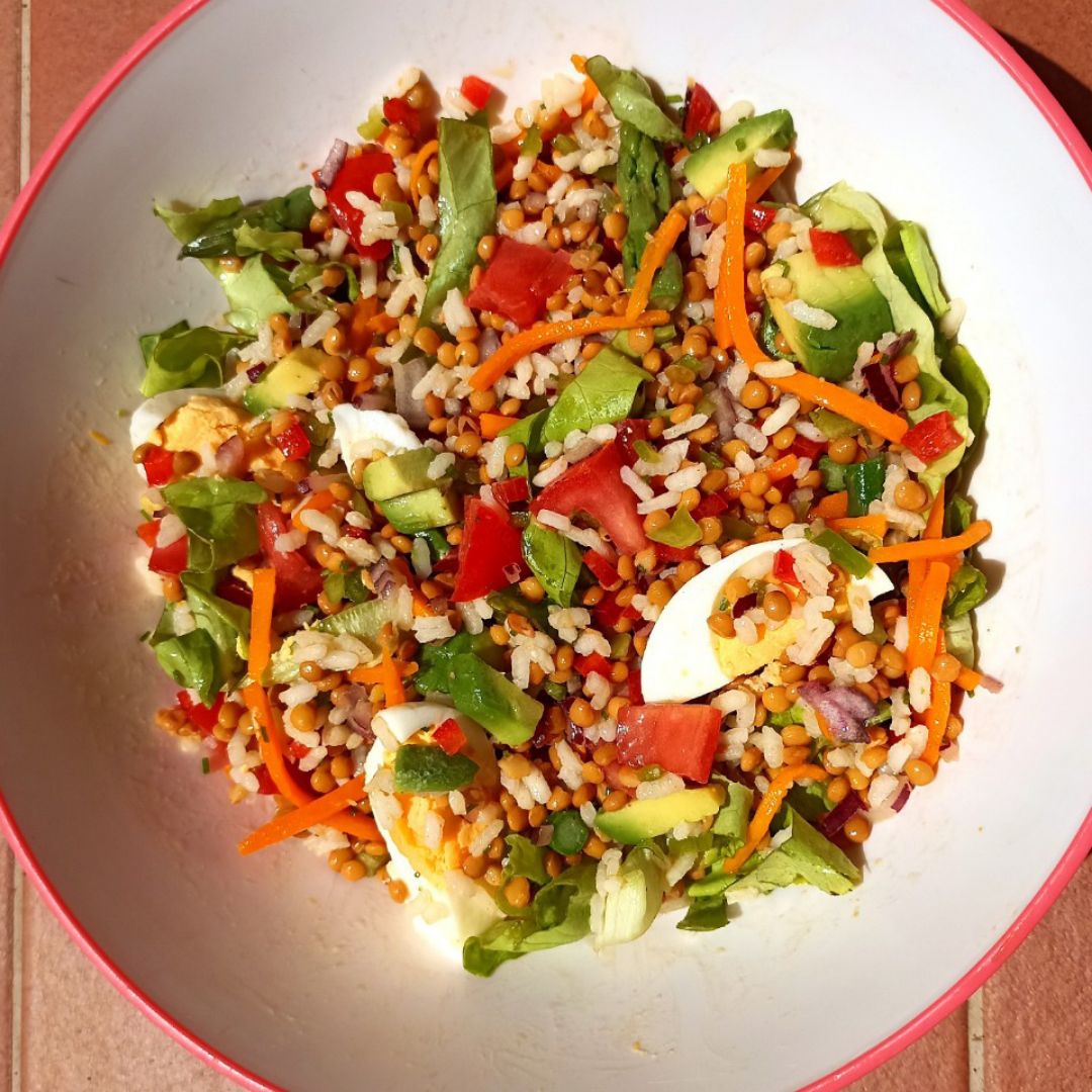 Ensalada de lentejas y arroz