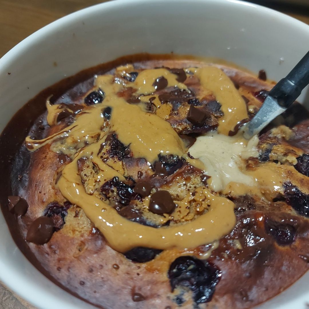 Baked oats de crema de cacahuete