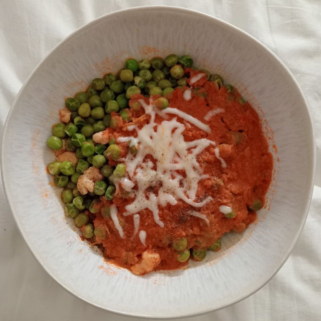 Guisantes 🫛 con salsa de tomate 🍅 y soja texturizada Paso 3 Guisantes 🫛 con salsa de tomate 🍅 y soja texturizada Paso 3