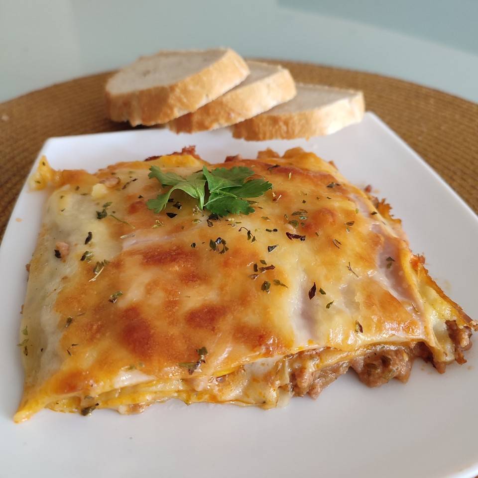 Lasaña boloñesa con verduras Lasaña boloñesa con verduras