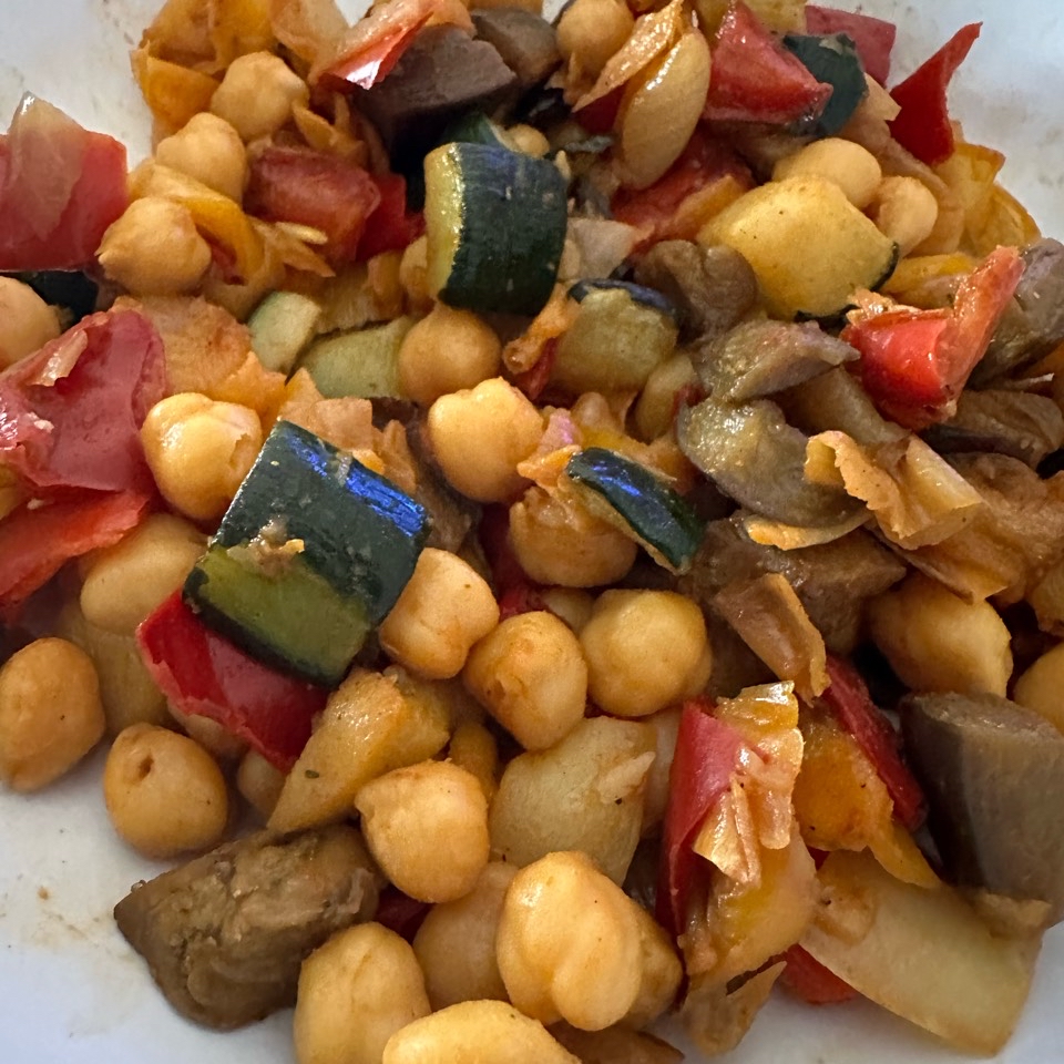 Garbanzos con verduras asadas Garbanzos con verduras asadas