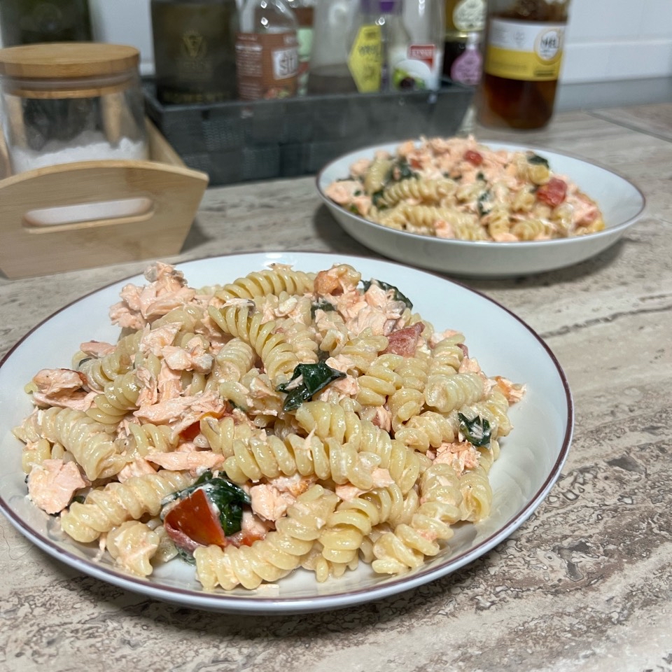 Pasta con salmón al horno Pasta con salmón al horno