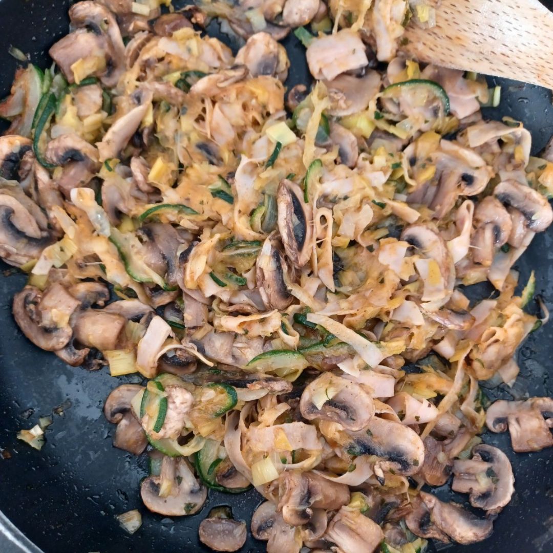 Quiche de verduras y pavo Paso 3