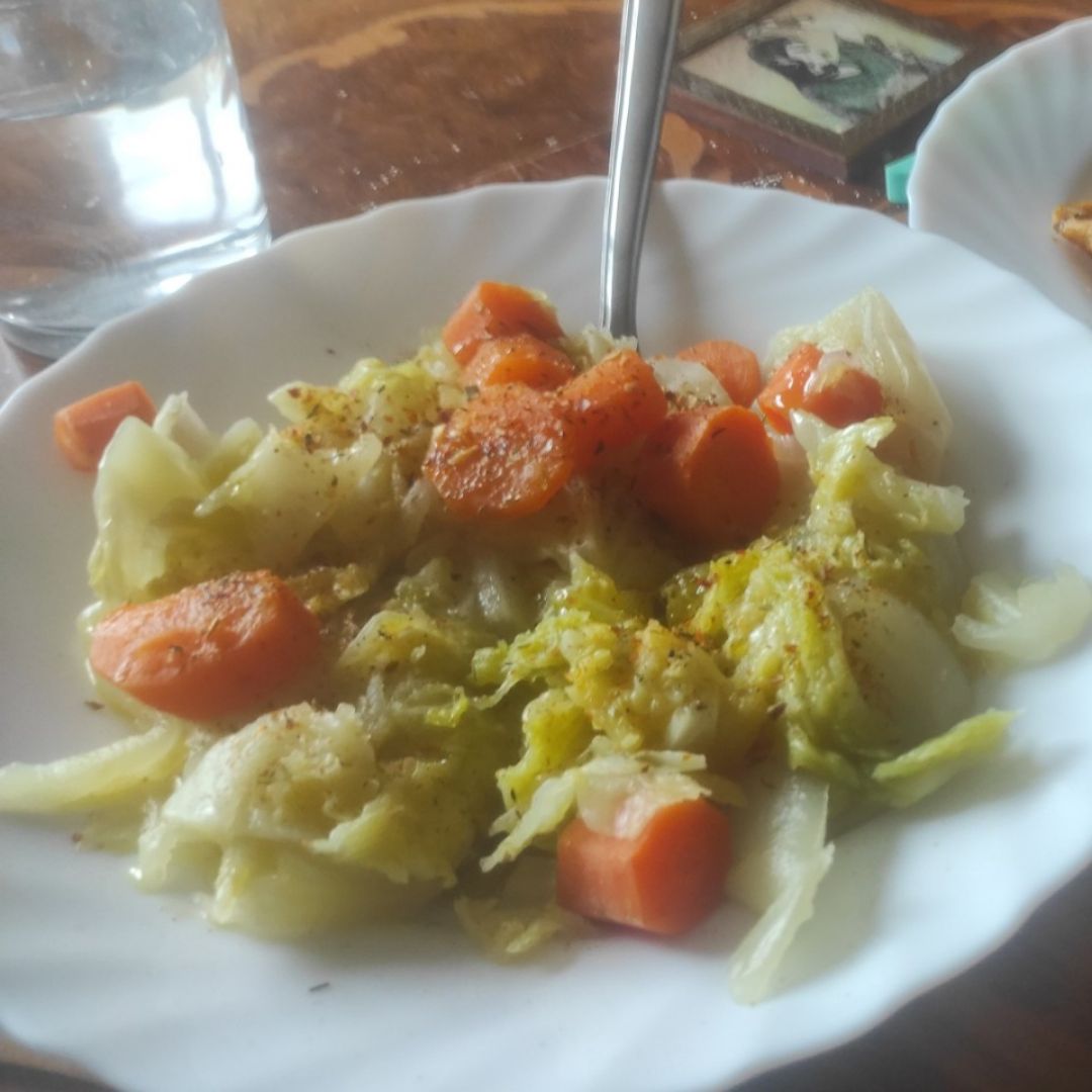 Col repollo con zanahoria y cebolla Col repollo con zanahoria y cebolla