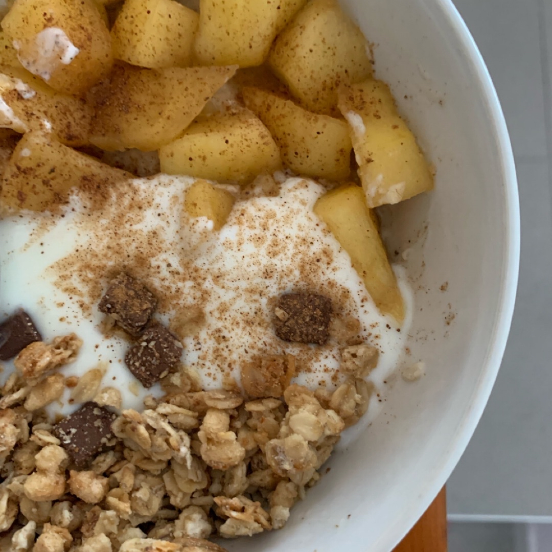 Porridge de manzana caramelizada