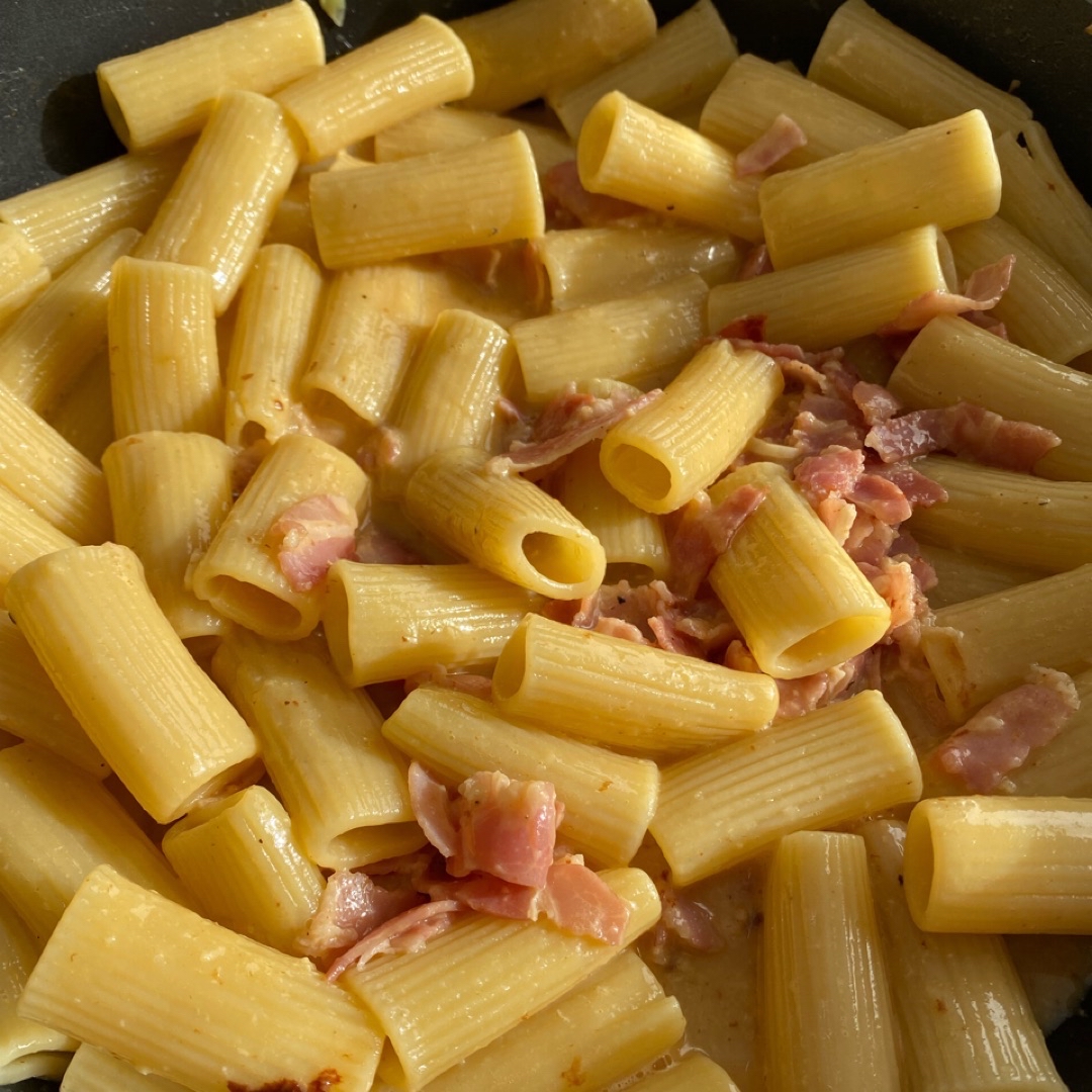 Pasta carbonara sin nata Pasta carbonara sin nata