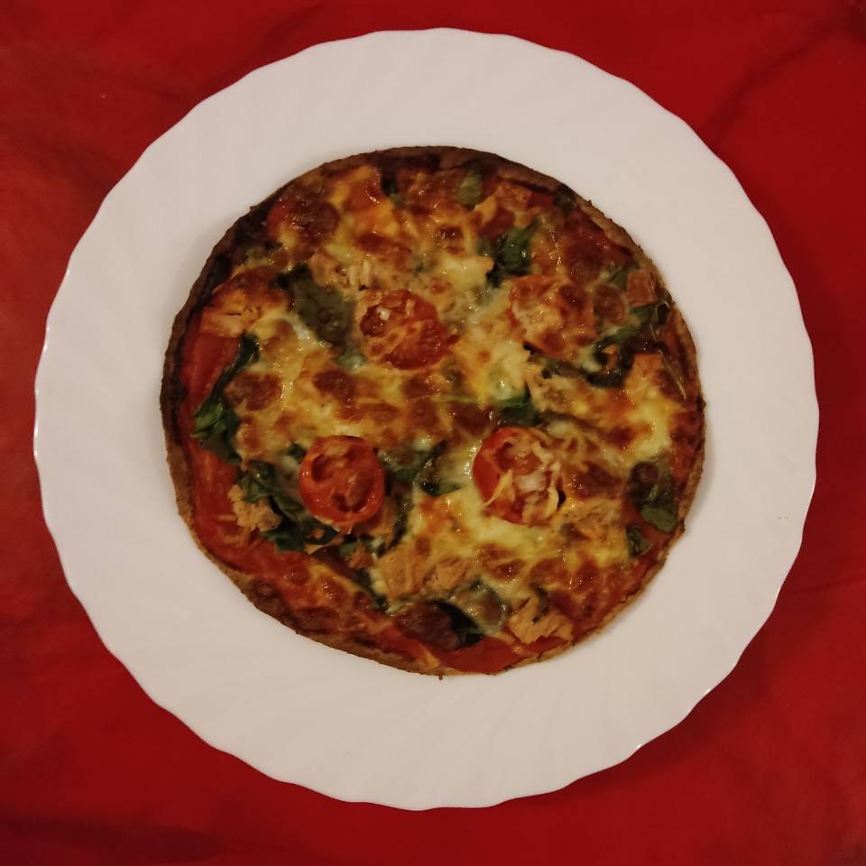 Tortipizza de espinacas y atún Tortipizza de espinacas y atún