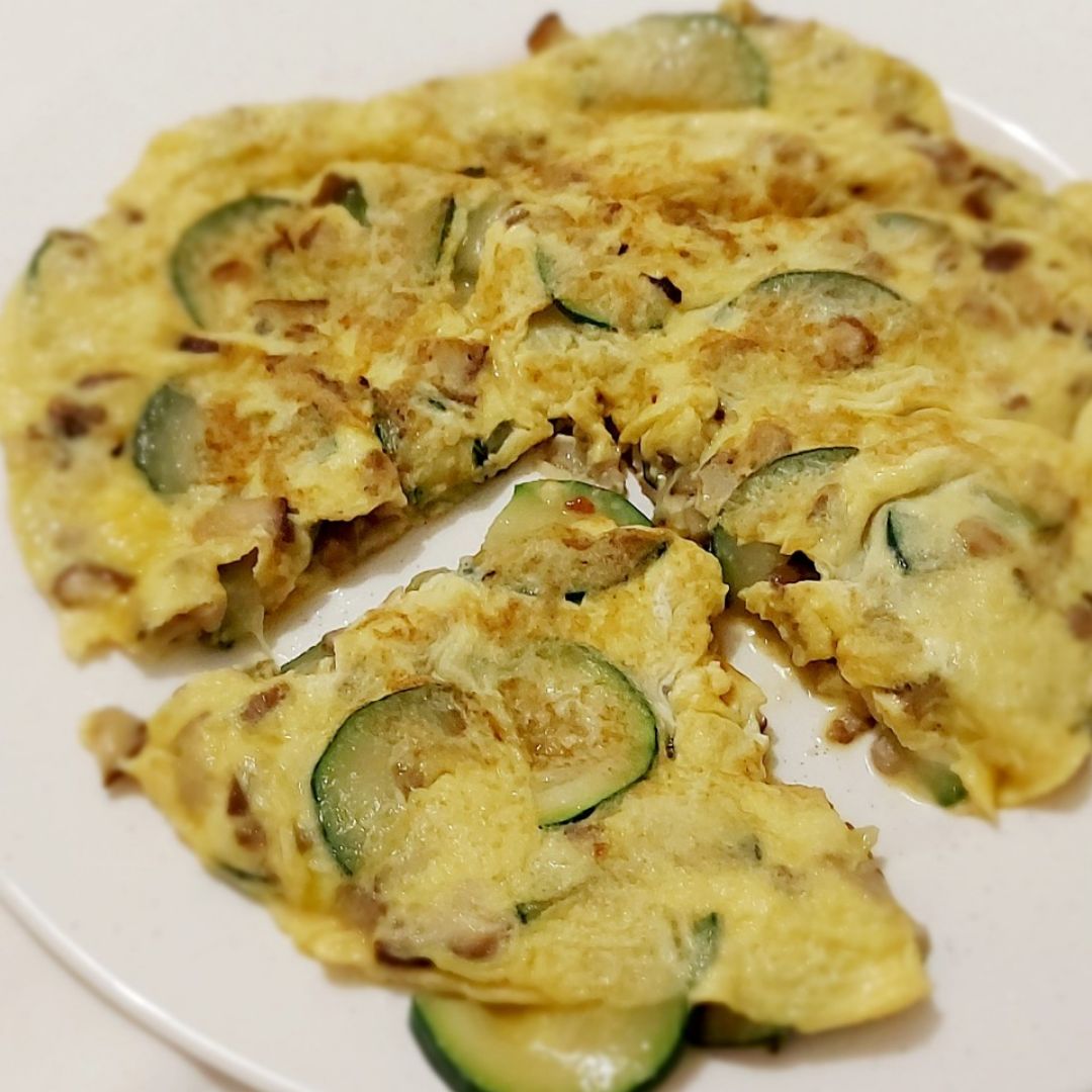 Tortilla de setas y calabacín Paso 4 Tortilla de setas y calabacín Paso 4