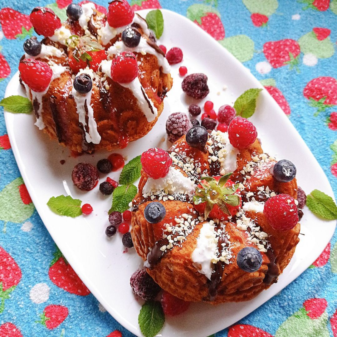 Minibundtcakes de ricotta y frutos rojos 🫐🍓