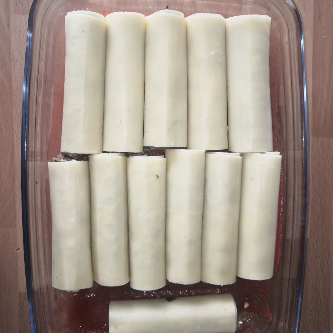 CanelONes de espinacas y atún Paso 5 CanelONes de espinacas y atún Paso 5
