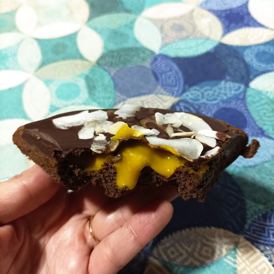 Gofre relleno de mango con cobertura de chocolate Paso 2 Gofre relleno de mango con cobertura de chocolate Paso 2