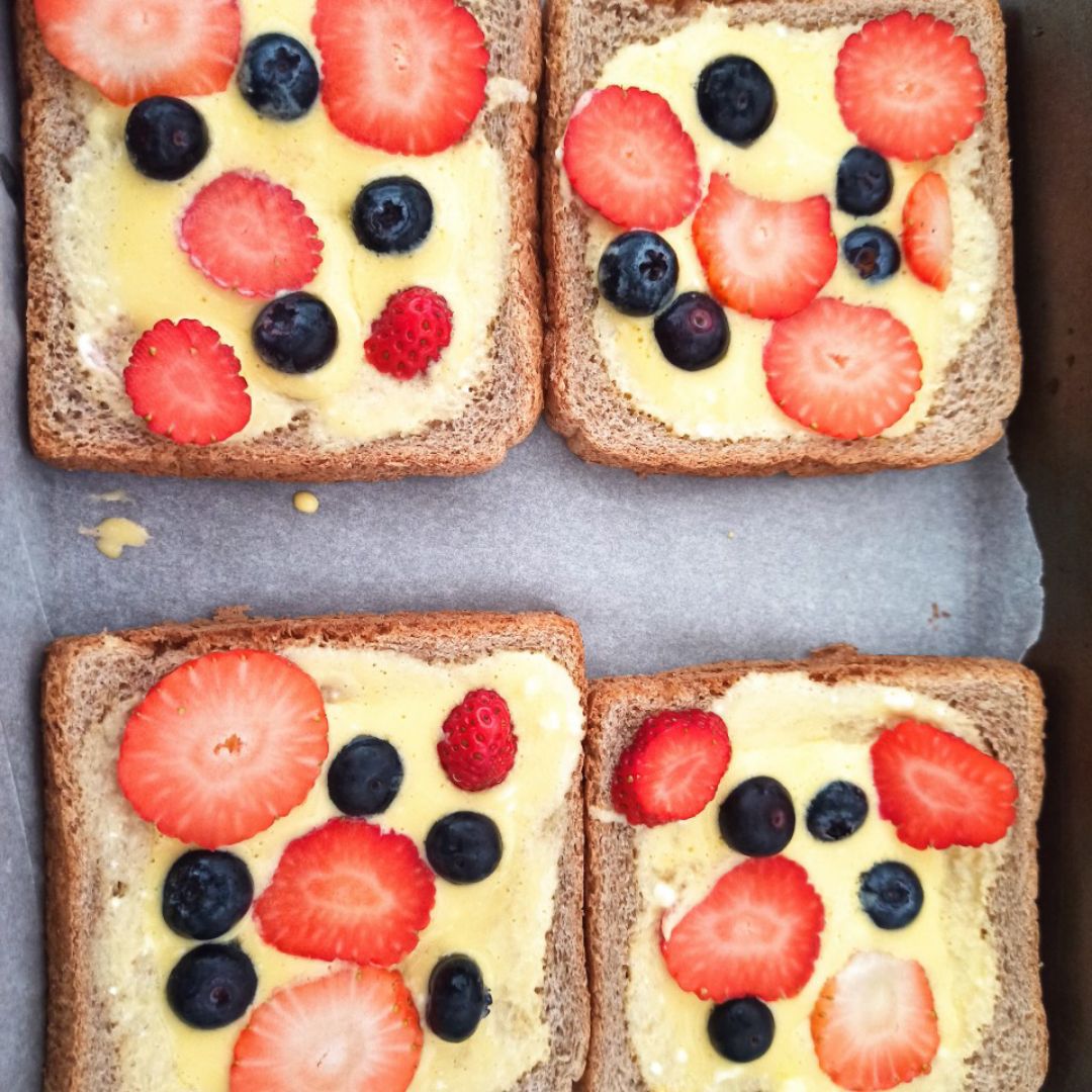 Tostadas cheesecake  Paso 2