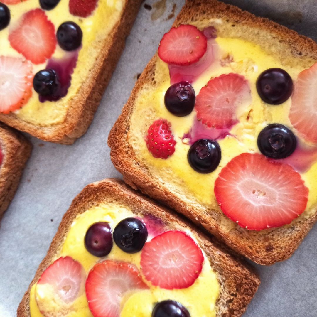 Tostadas cheesecake  Paso 3