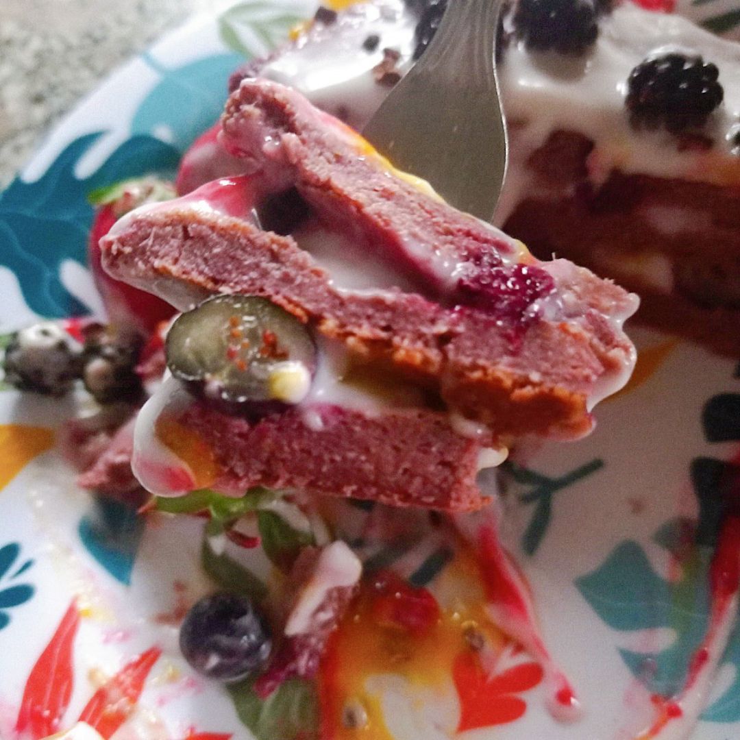 Tortitas 🥞 de mango 🥭 y moras 💜 veganas 💚 Paso 5 Tortitas 🥞 de mango 🥭 y moras 💜 veganas 💚 Paso 5