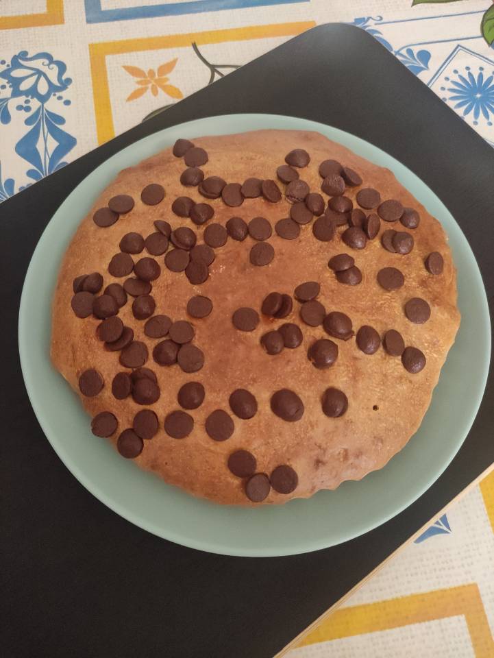 Blondie de plátano y crema de cacahuete.