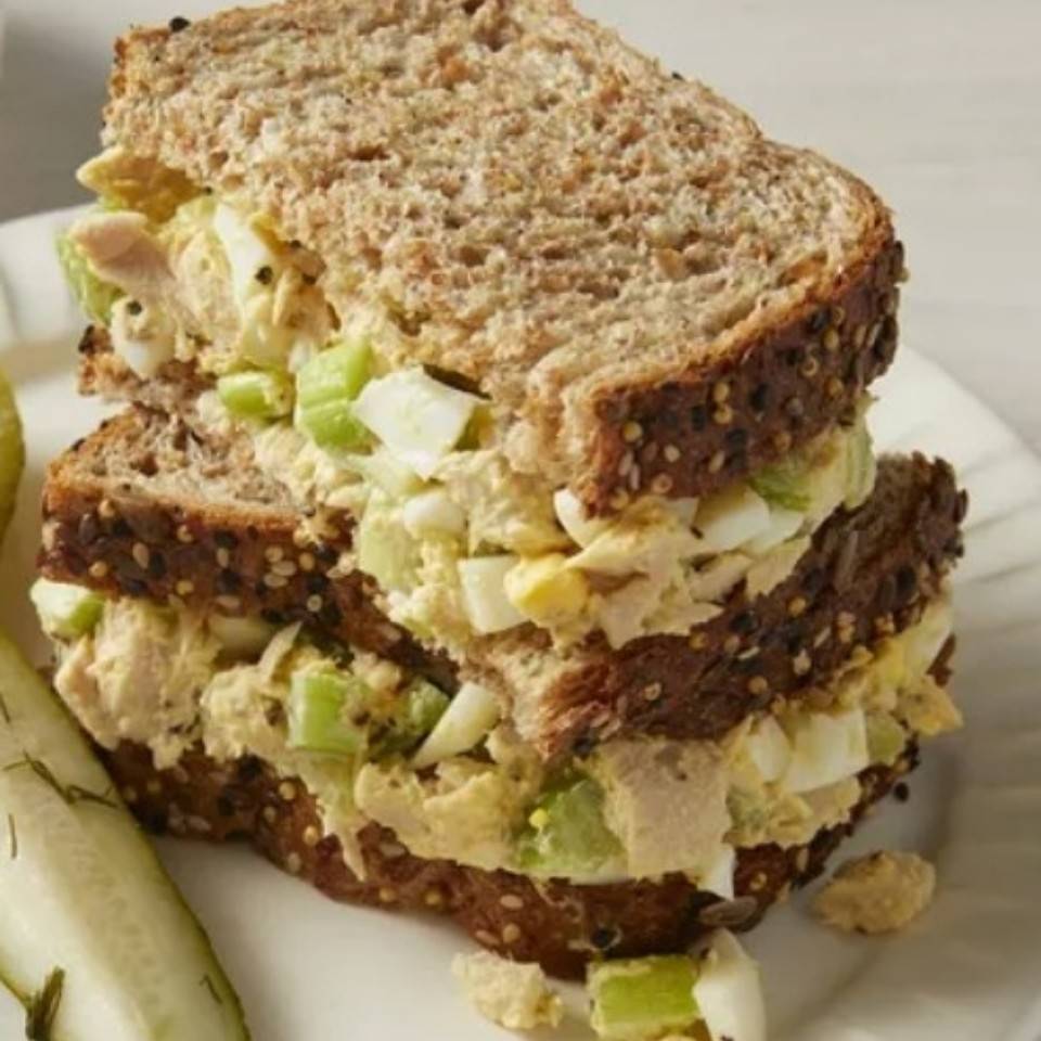 Egg tuna salad sandwich