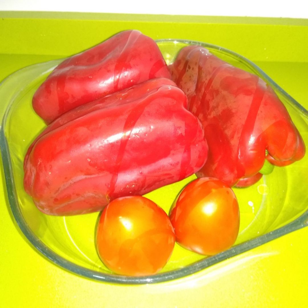 Pimientos asados aliñados Paso 1 Pimientos asados aliñados Paso 1