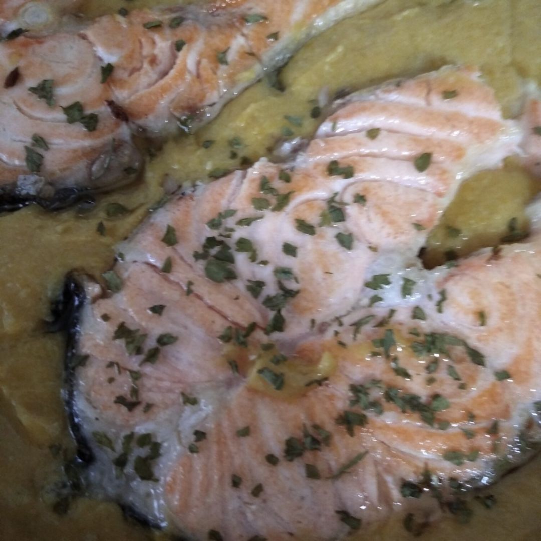 Salmón con verduras  Paso 6