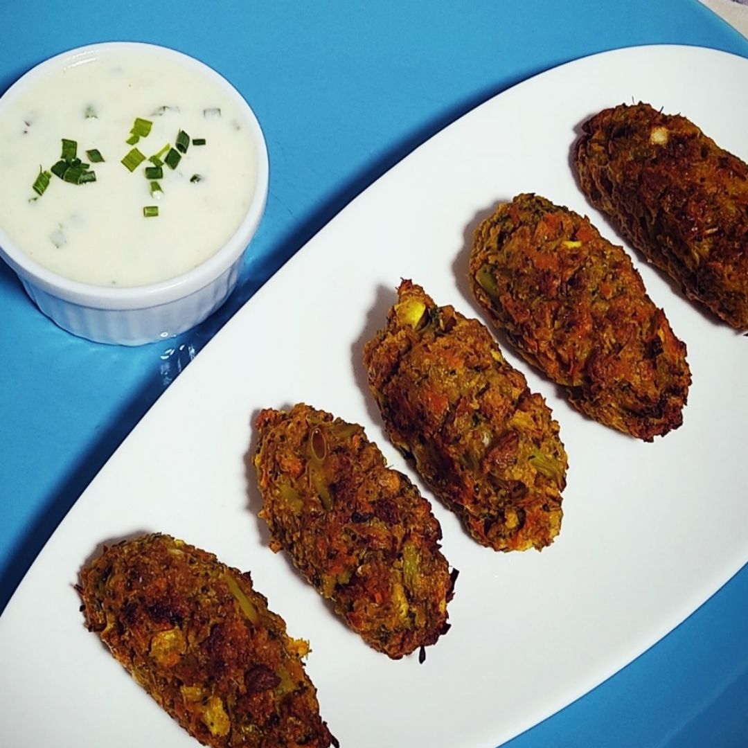 Croquetas de brócoli, zanahoria y soja texturizada al horno