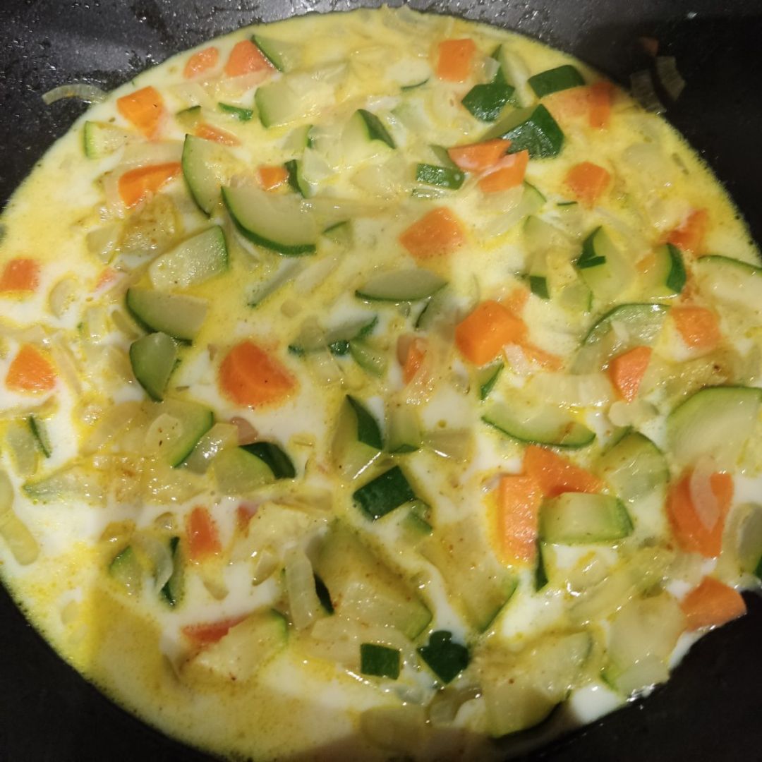 Garbanzos cremosos al curry Paso 1 Garbanzos cremosos al curry Paso 1