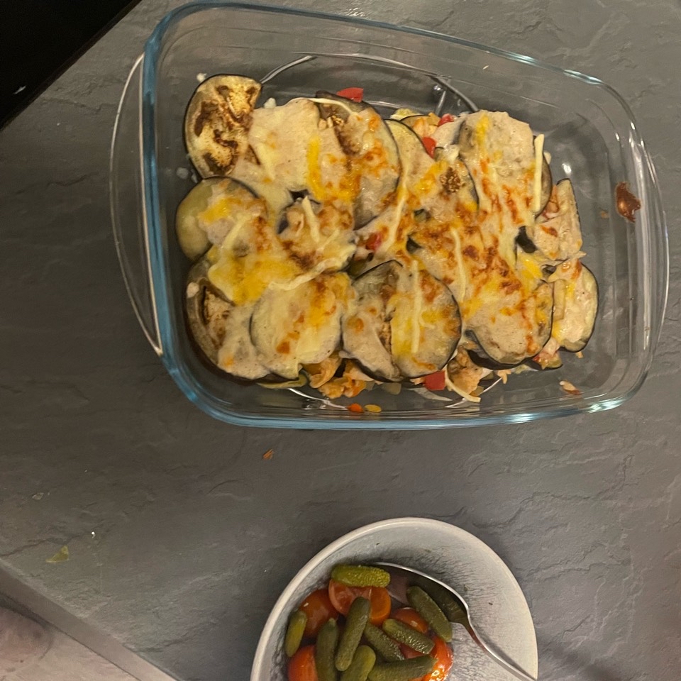 Lasaña berenjena y pollo Lasaña berenjena y pollo