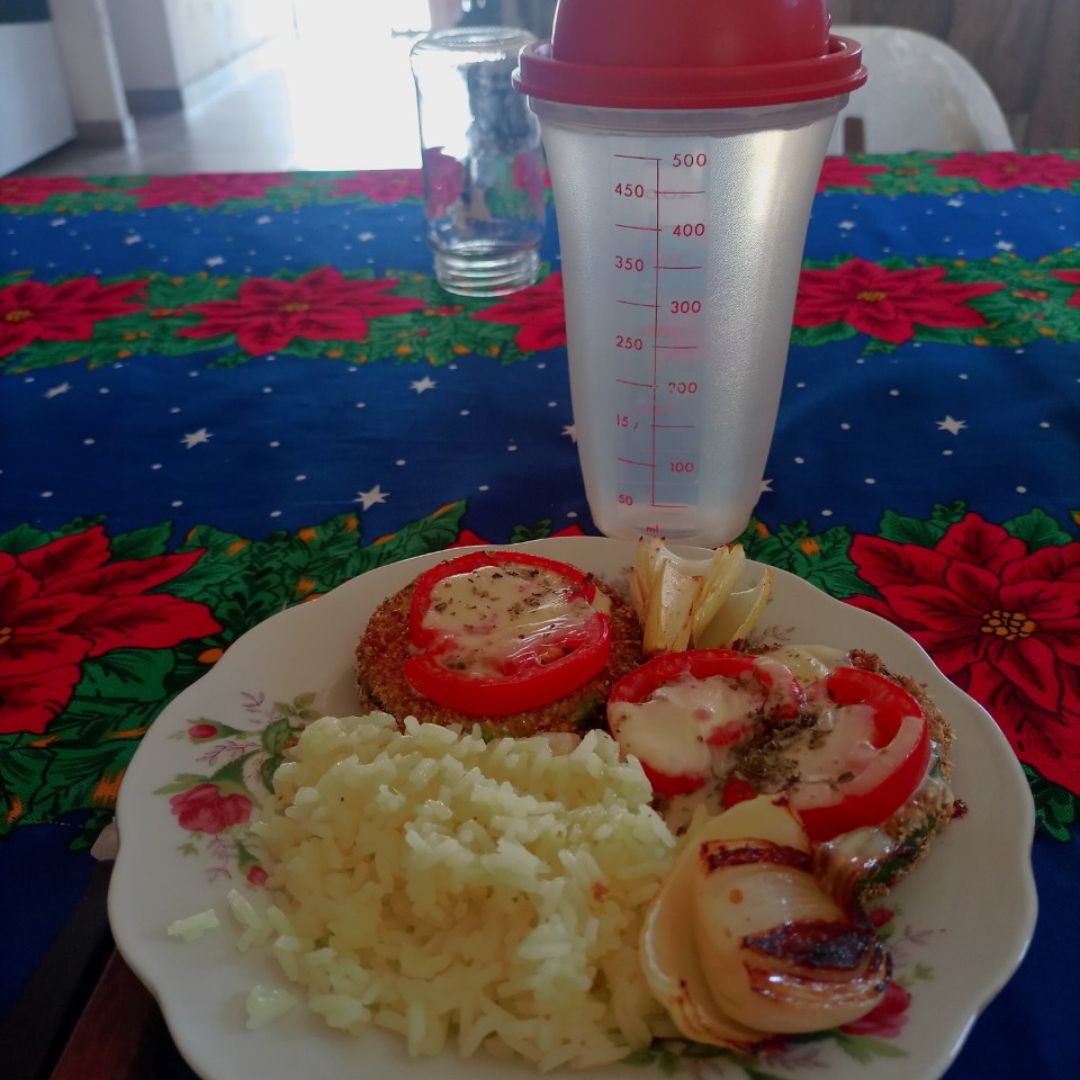 Milanesas de zapallitos con arroz 
