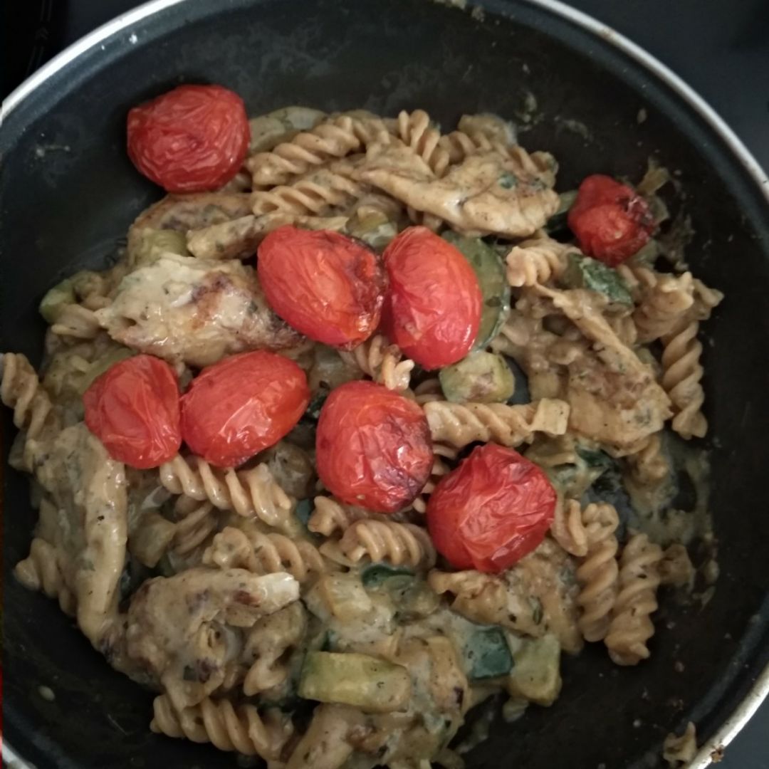 Pasta de lentejas con heura, verduras y salsa tipo bechamel Paso 3