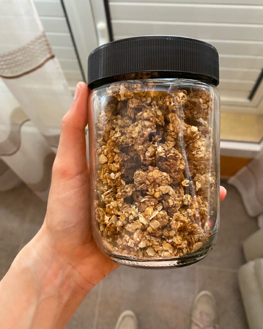 Granola casera de plátano y cacahuete