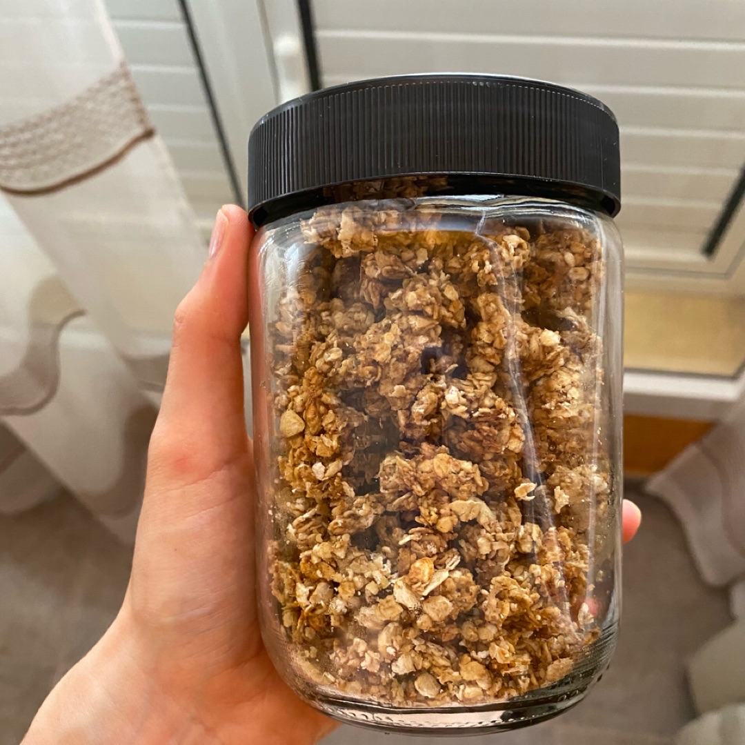 Granola casera de plátano y cacahuete