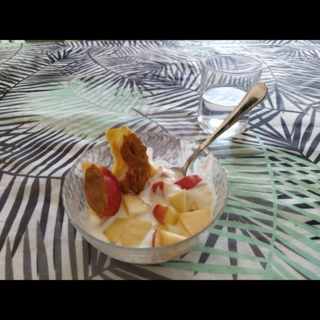 Yogur con avena y manzana Yogur con avena y manzana