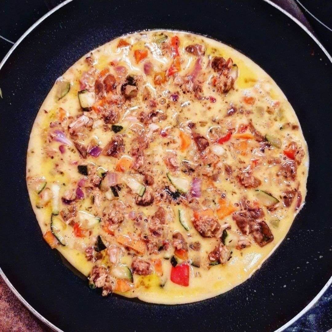 Tortilla de verduras y atún Tortilla de verduras y atún