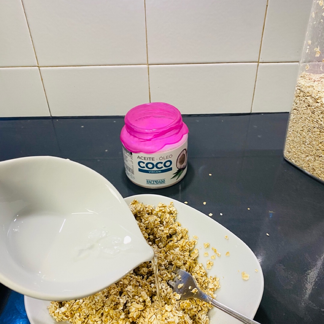 Tartaleta de avena y plátano Paso 1 Tartaleta de avena y plátano Paso 1