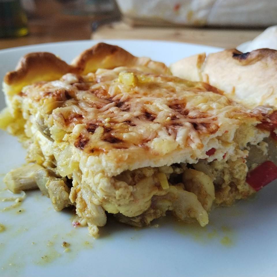 Chicken curry quiche Chicken curry quiche