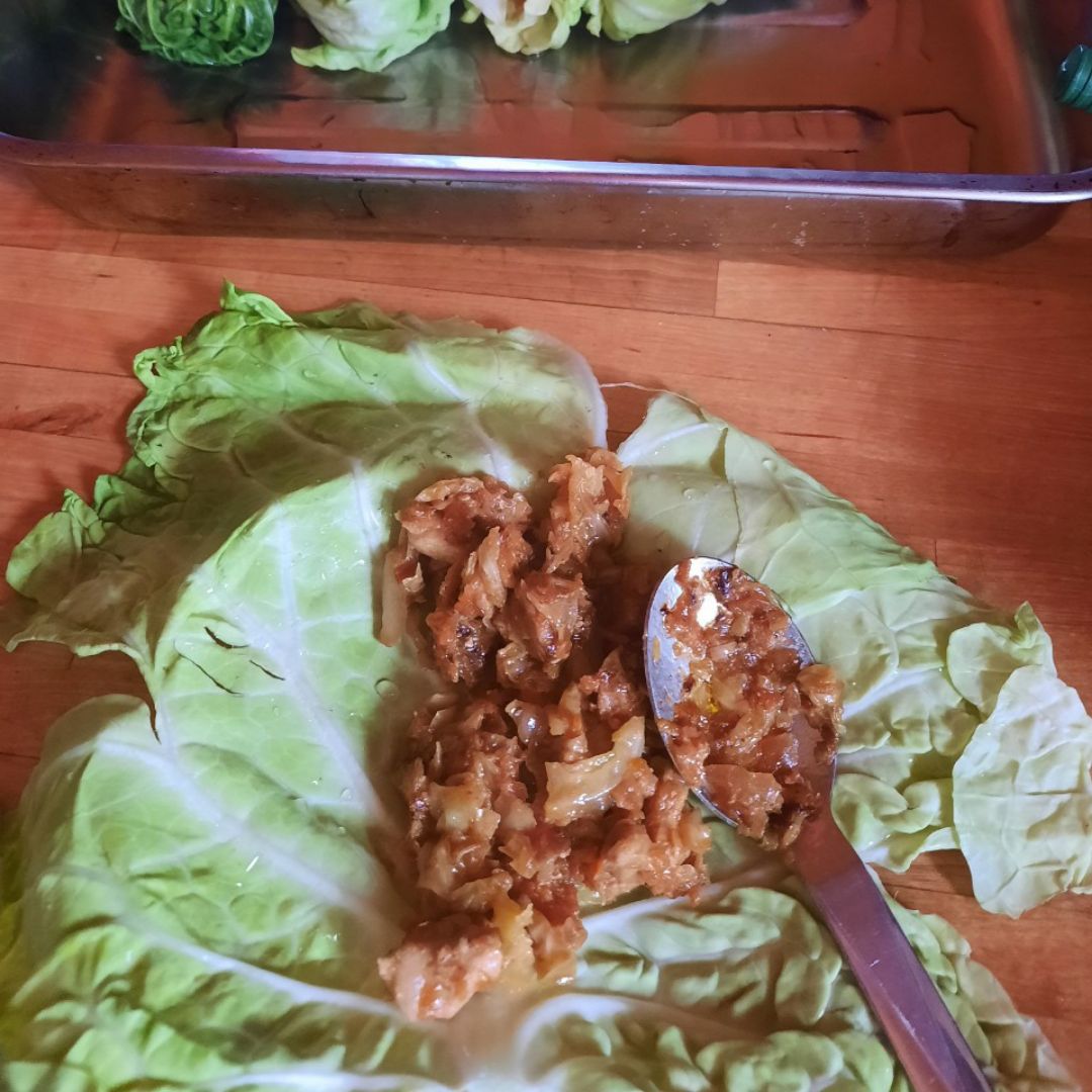 Bolsitas de repollo rellenas de carne a la casera Paso 3 Bolsitas de repollo rellenas de carne a la casera Paso 3