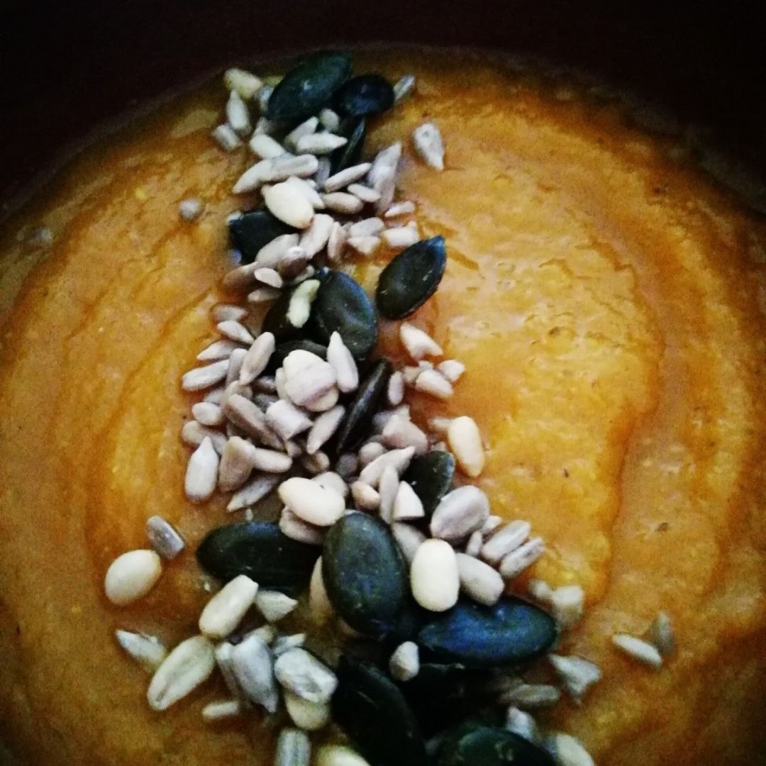 Puré de calabaza y semillas Puré de calabaza y semillas
