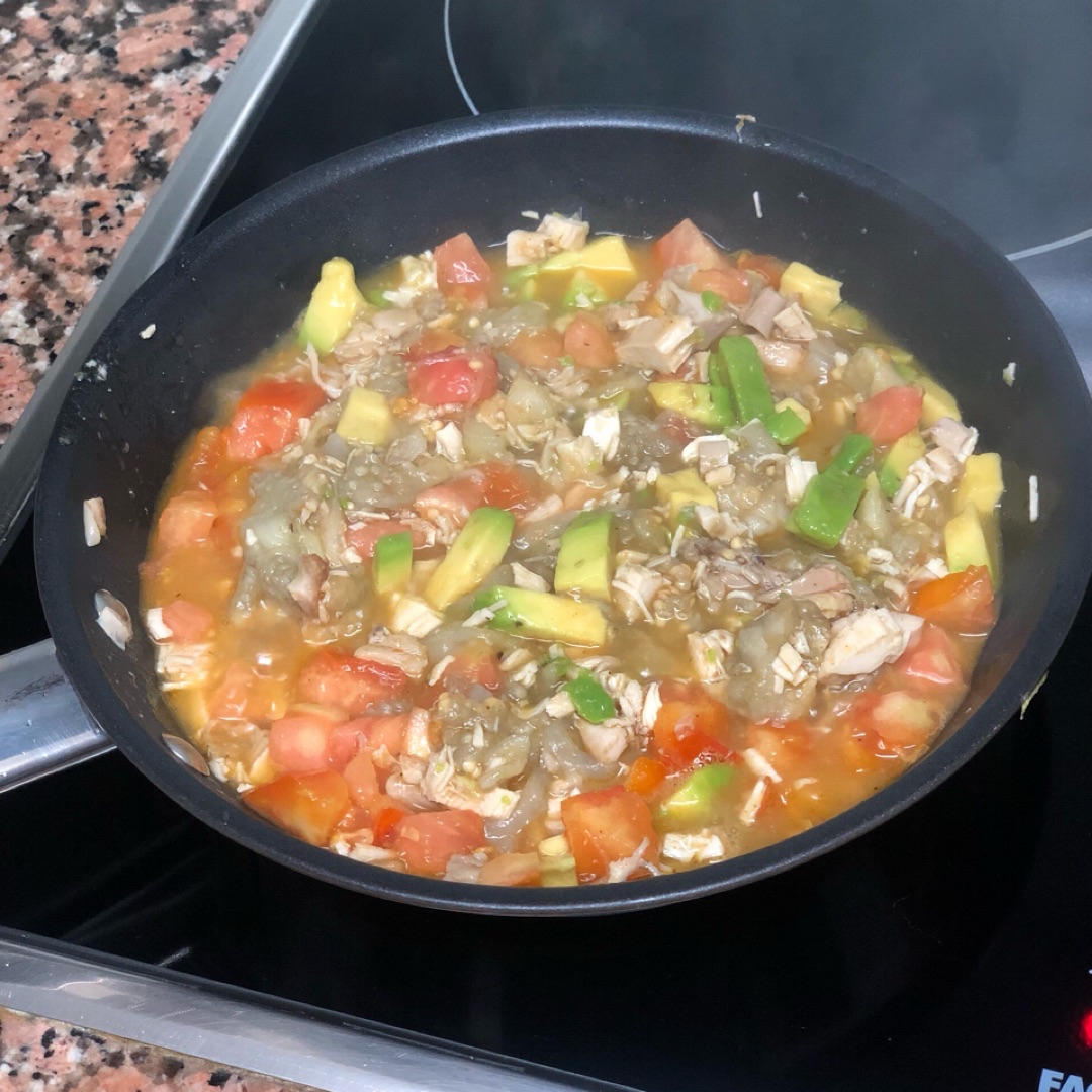 Berenjena rellena de pollo Paso 2 Berenjena rellena de pollo Paso 2