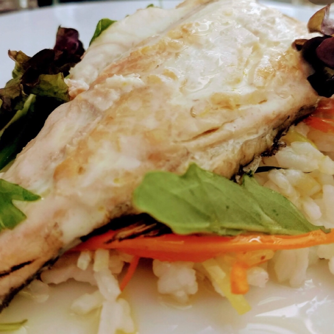 Meiga a la plancha con arroz Meiga a la plancha con arroz