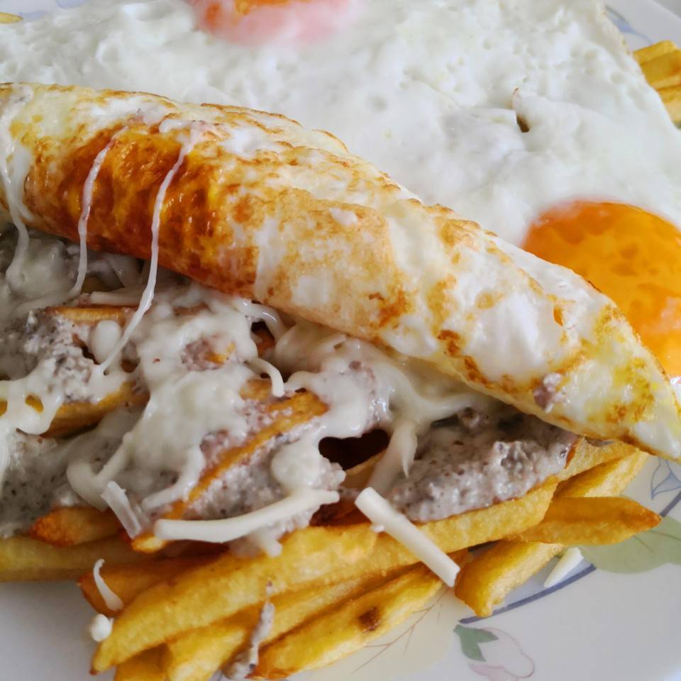 Patatas con setas y queso