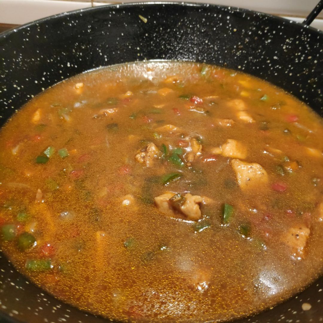 Arroz caldoso con pollo y verduras Paso 5 Arroz caldoso con pollo y verduras Paso 5