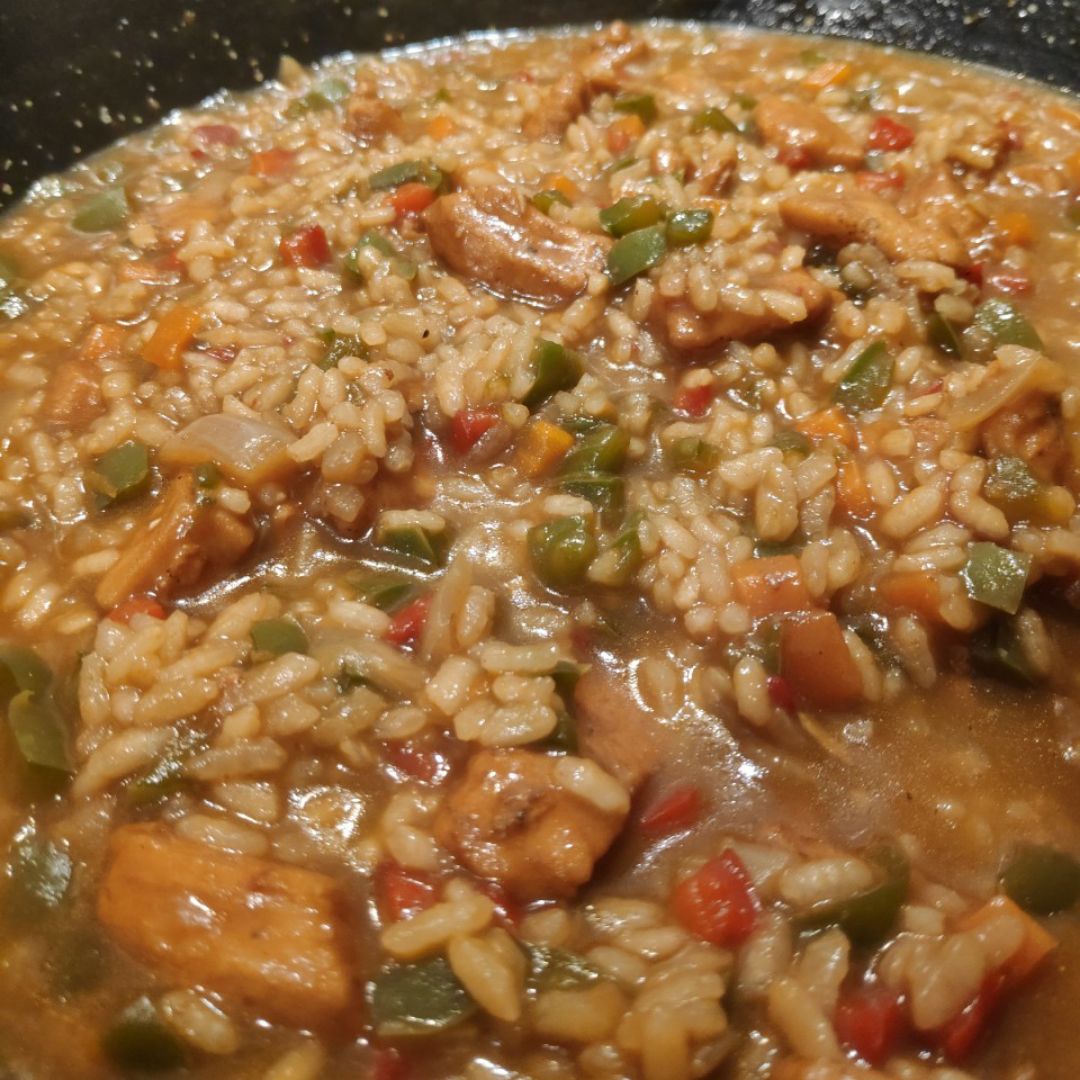 Arroz caldoso con pollo y verduras Paso 6 Arroz caldoso con pollo y verduras Paso 6