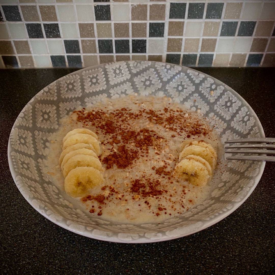 Porridge de platano y canela