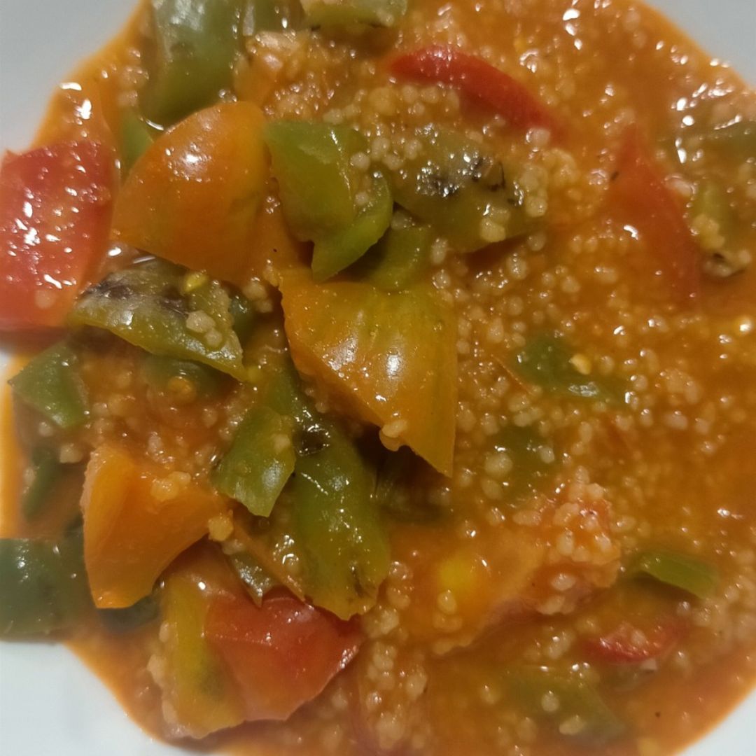 Cuscús con tomate y verduras 🍅 Paso 4 Cuscús con tomate y verduras 🍅 Paso 4