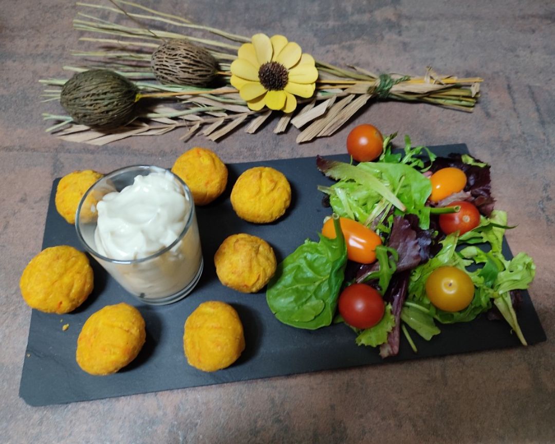 Bolitas de calabaza y zanahoria Bolitas de calabaza y zanahoria