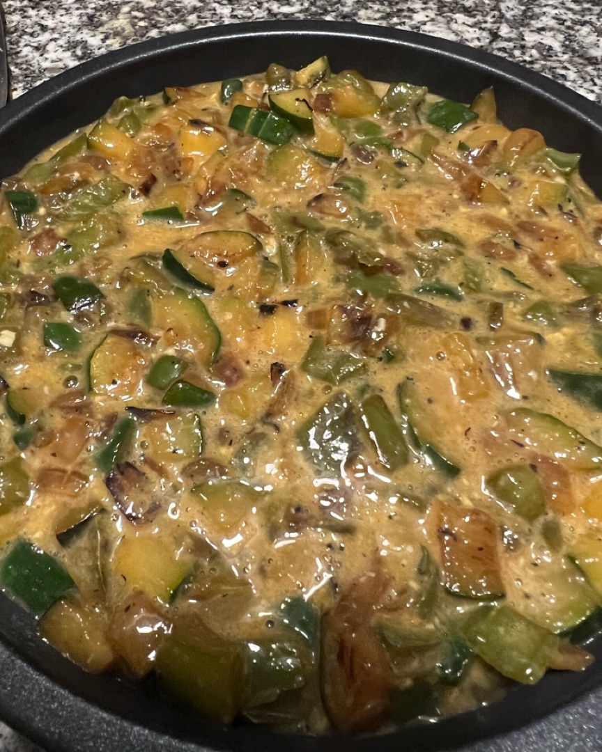 Tortilla de verduras en Airfyer Paso 5 Tortilla de verduras en Airfyer Paso 5